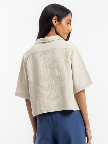 glore Rotholz Cropped Bowling Shirt Top Angebot
