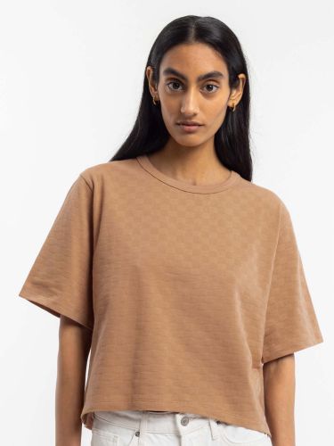 glore ROTHOLZ Cropped Tonal Check T-Shirt Zeitlich begrenztes Angebot