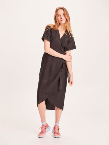 glore Knowledge Cotton Apparel ORCHID linen wrap dress