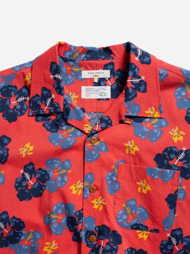 glore Nudie Jeans Arthur Flower Hawaii Shirt Sonderangebot der Fabrik