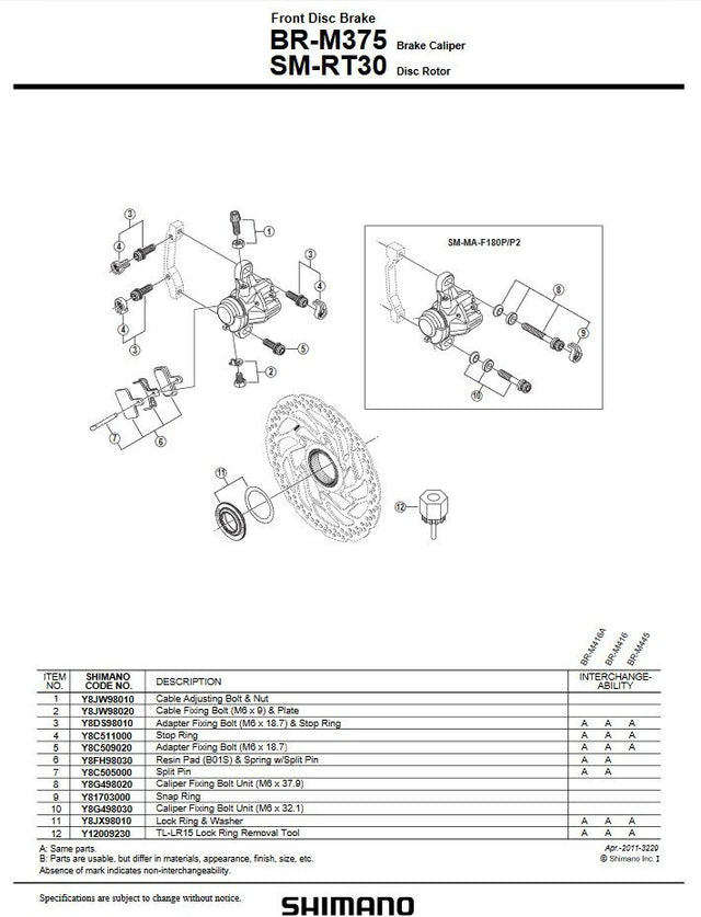 Shimano Shimano MTB BR-M375 Scheibenbremssattel schwarz &vert; 2025 Neuheiten