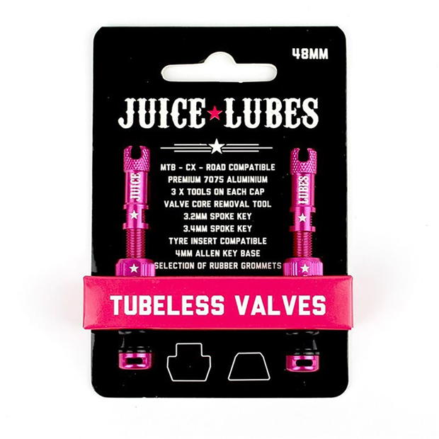Juice Lubes Tubeless Valves 48mm Pink