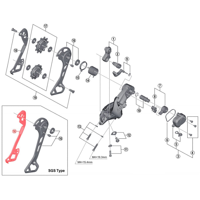 Langer interner Gabelkopf für SHIMANO XT RD-M8000 SGS Hinterer Umwerfer Rabatt