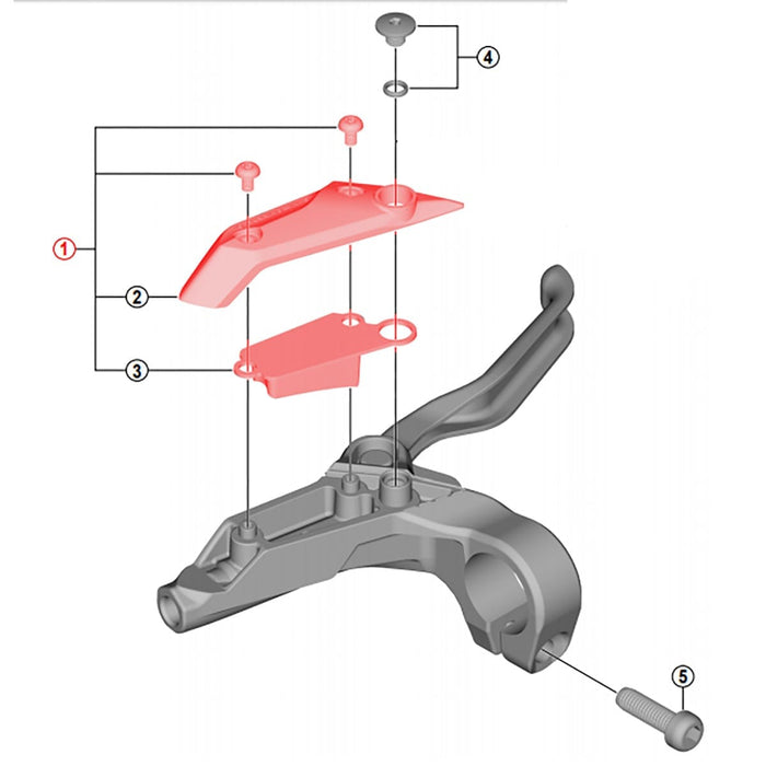 SHIMANO ALTUS BL-M315 Bremshebel rechts - Abdeckung und Membrane